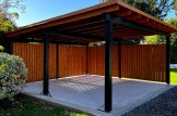 Carport en bois double avec abri et mur latéral LUNA DUO F PLUS