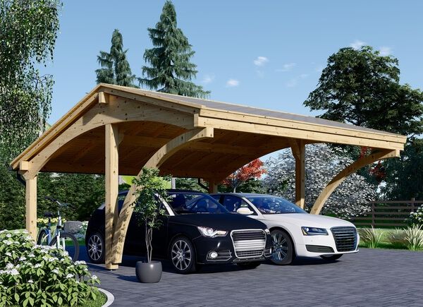Doppelcarports aus Holz: hochwertige Lösungen für 2 Autos
